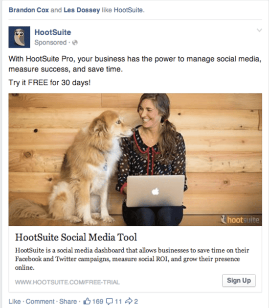 Facebook Ad images hootsuite ad